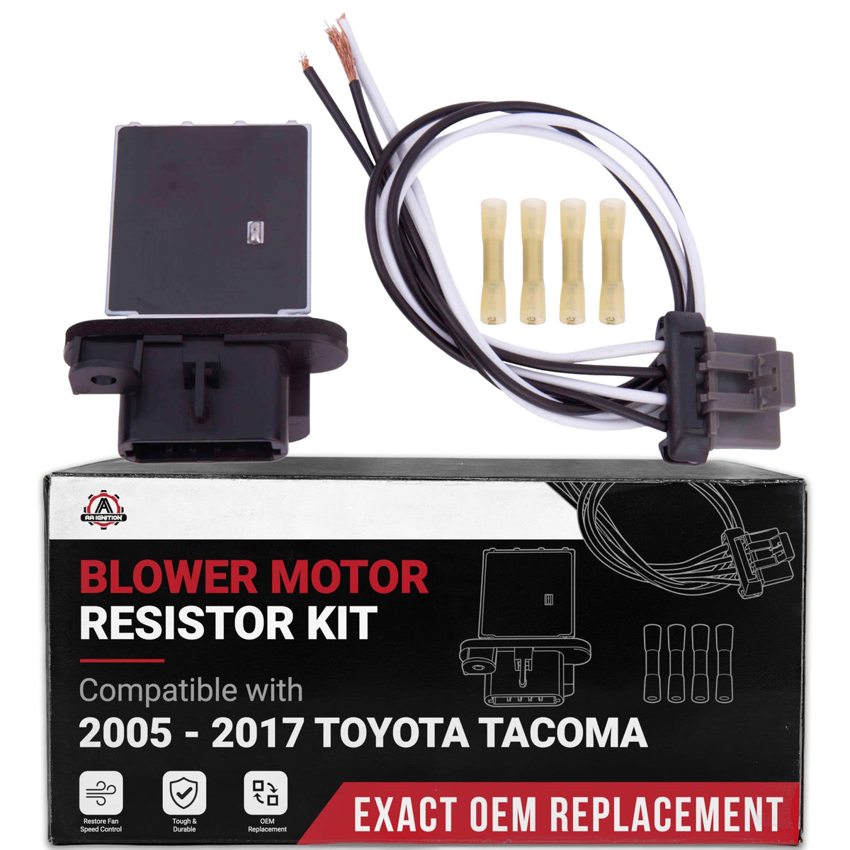 AA Ignition front view of lower blower resistor showing plug and mounting for easy replacement
