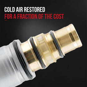 AA Ignition valve installed on compressor demonstrating correct fit and restored A/C control