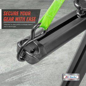 AA-Racks APX25-Lite clamp detail showing universal mounting clamps that avoid drilling