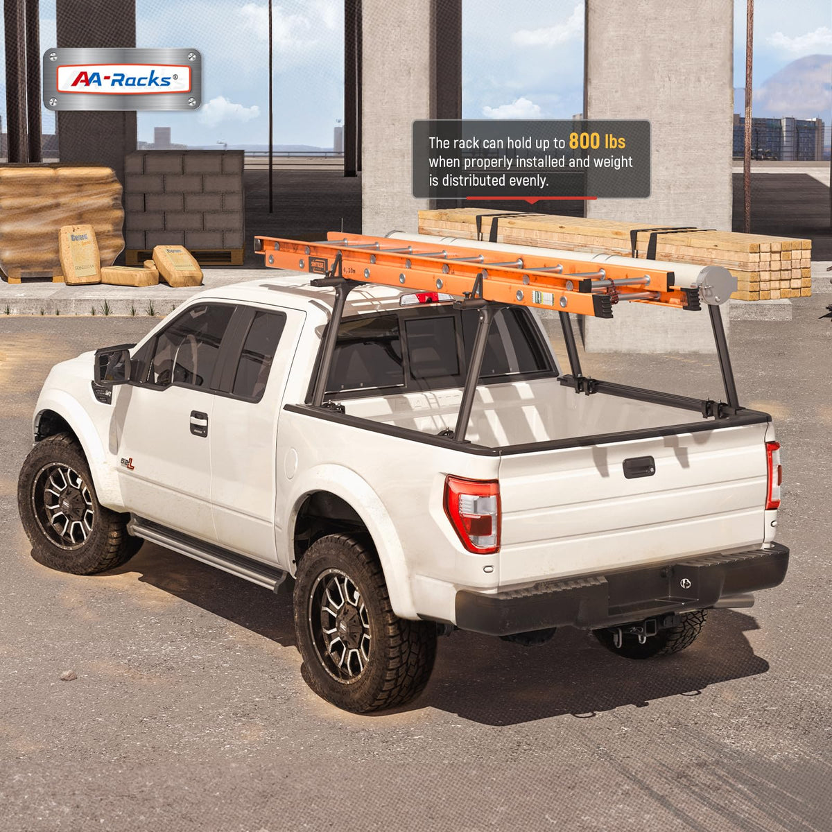AA-Racks APX25-Lite installed on pickup demonstrating easy no-drill setup and stability