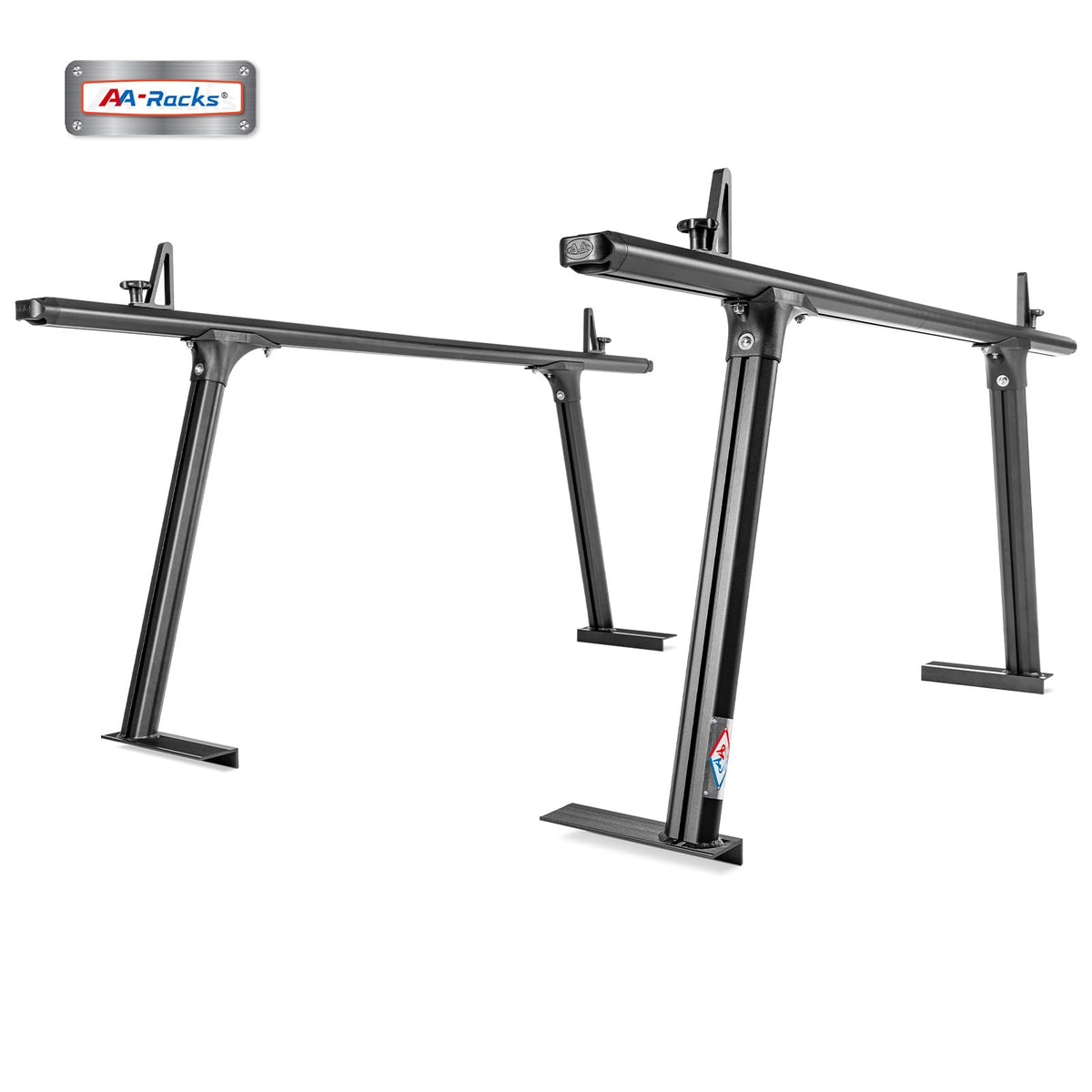AA-Racks APX25-Lite label and hardware showing powder coat finish and stainless steel fasteners