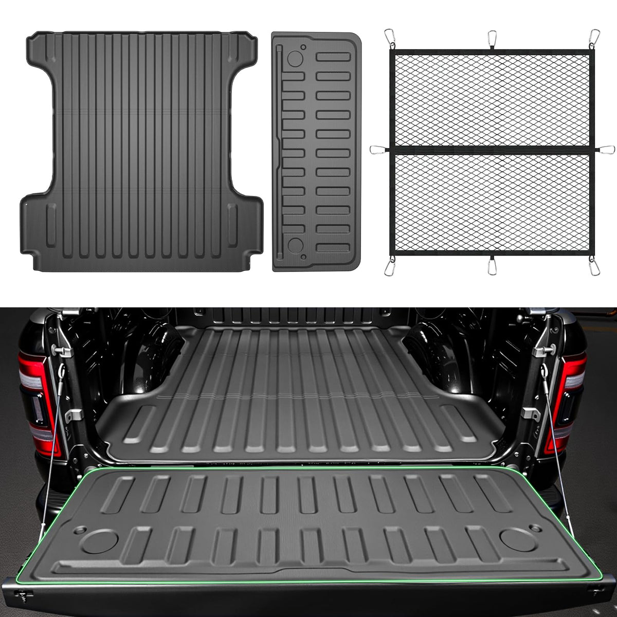 AAGDD front view showing full bed mat protection and secure cargo