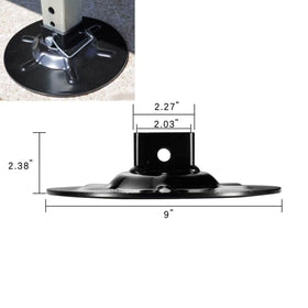 Aaiov pad next to measuring tape showing 9-inch diameter for scale and fit verification
