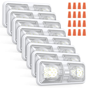 Aaleds front view ceiling mounted showing bright even light and improved visibility