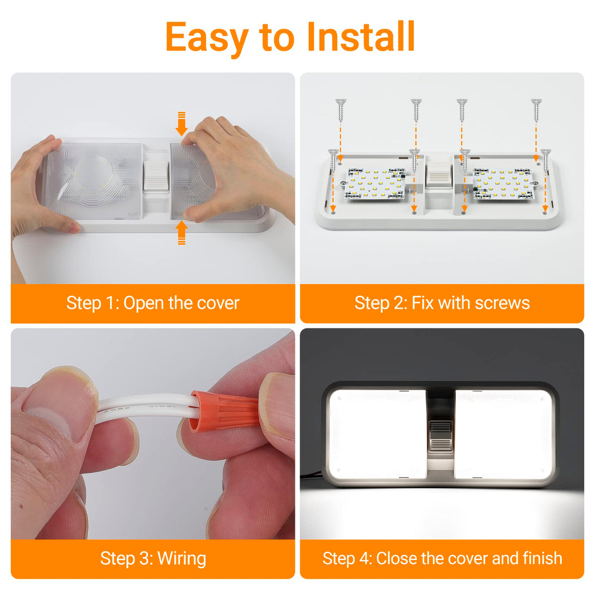 Aaleds packaging and included hardware showing ready-to-install convenience