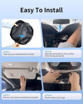 aatoppus shade size comparison with steering wheel illustrating full-coverage fit