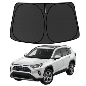 aatoppus RAV4 front full coverage sunshade showing perfect fit
