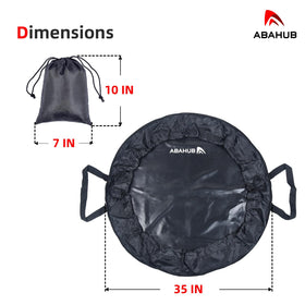 Abahub opened as a changing mat providing a clean sand-free surface