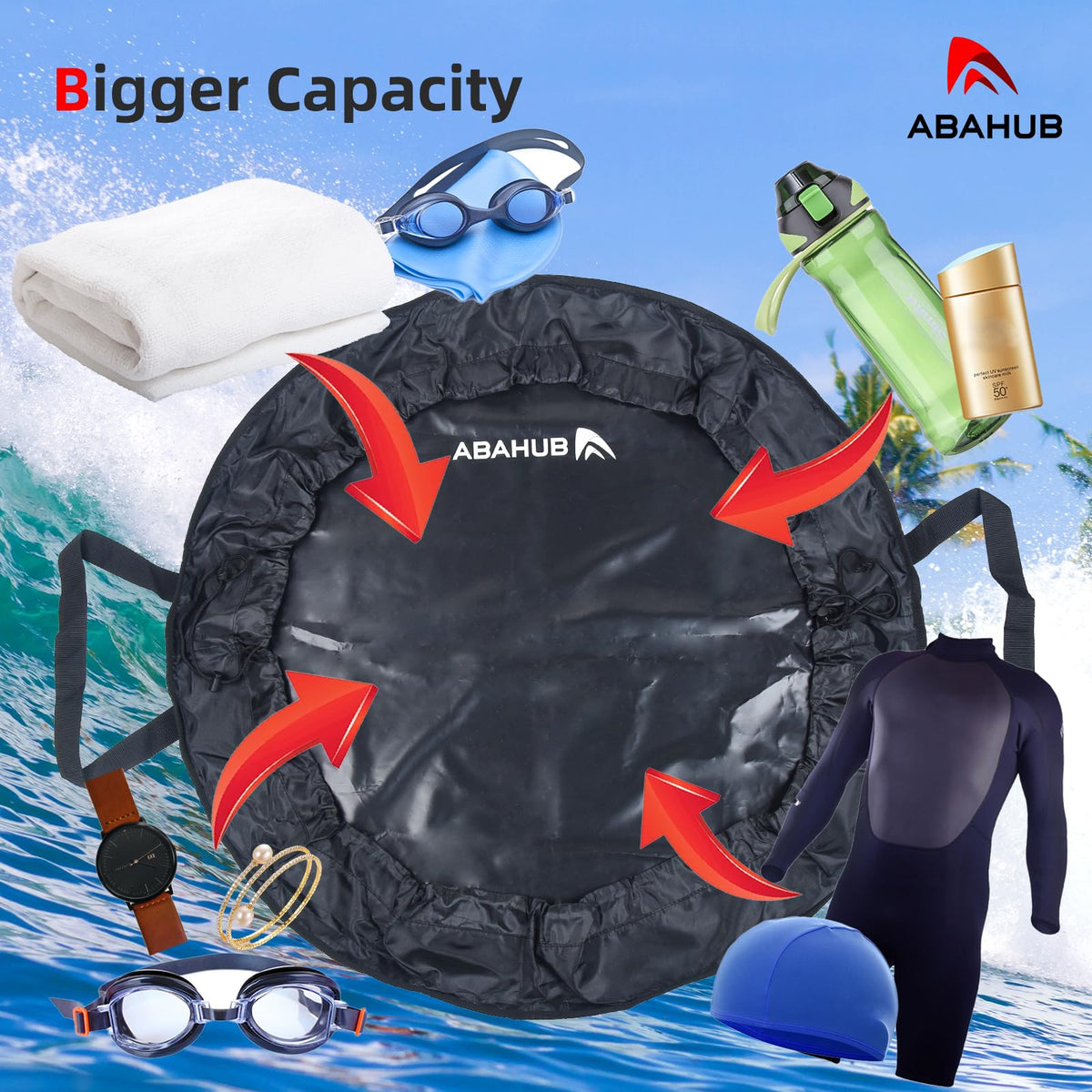 Abahub handle and shoulder strap detail for comfortable hands-free carry