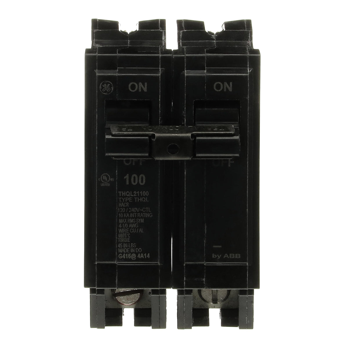ABB Q-Line THQL21100P front view showing handle and compact design, ensuring easy panel upgrades