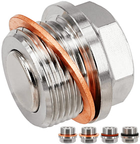 abczok front view plug showing stainless finish and threaded fit for durability