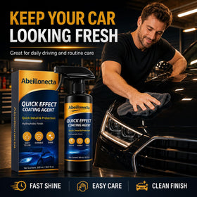 Abeillonecta spray on car glass being wiped for streak-free clarity