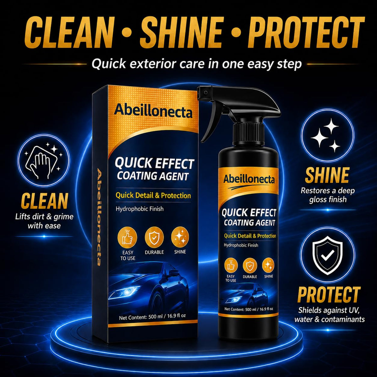 Abeillonecta being buffed with microfiber for fast, swirl-free finish