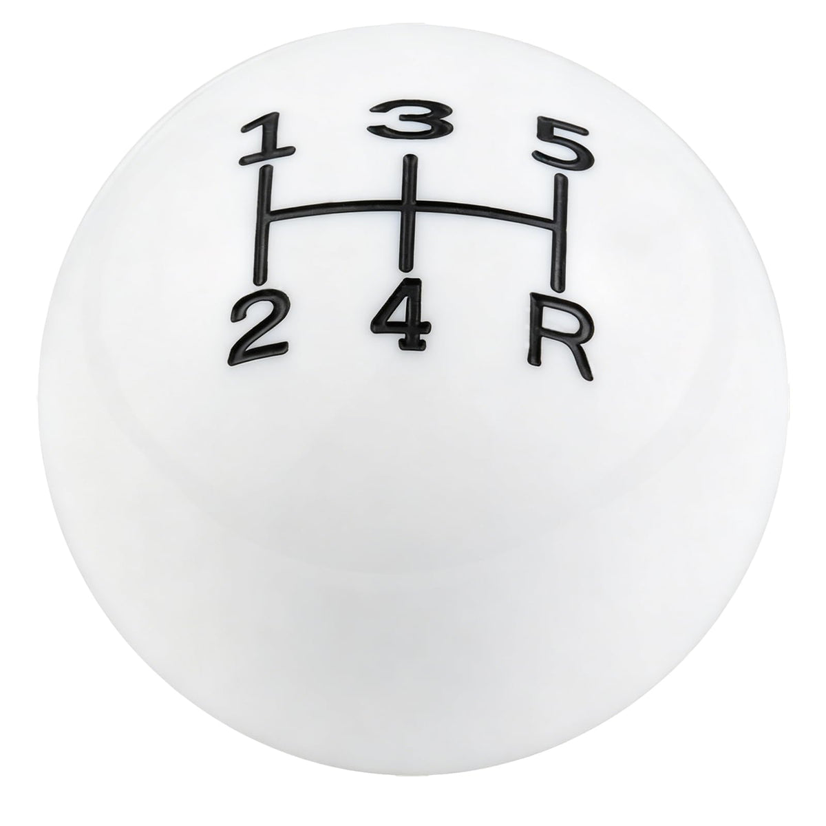 Abfer white ball shift knob front view showing clean design and improved grip