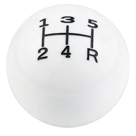 Abfer white ball shift knob front view showing clean design and improved grip