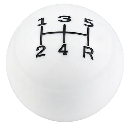 Abfer white ball shift knob front view showing clean design and improved grip