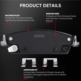 ABROML anti-squeal shim detail proving reduced noise and smoother braking