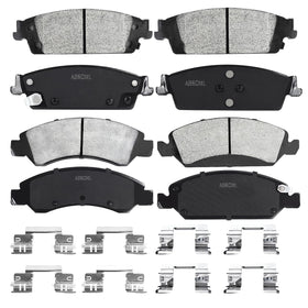 ABROML front and rear packaging showing complete brake pad kit and fitment benefit