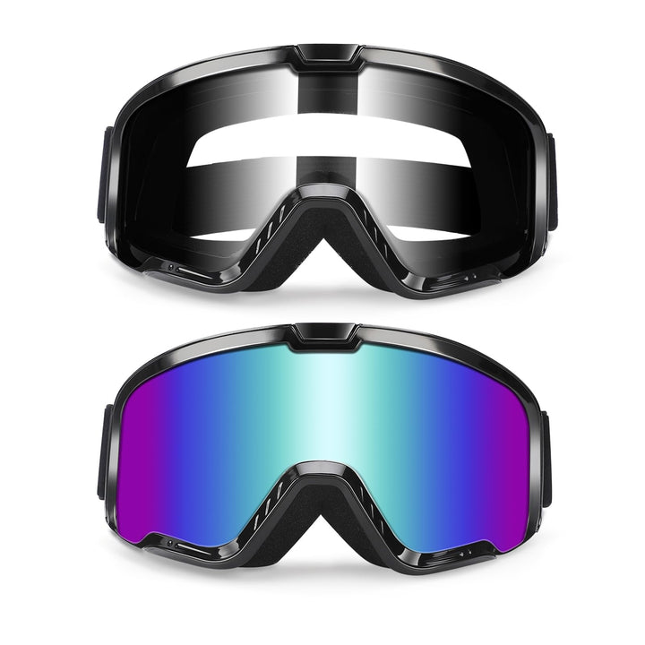 abtong front view packing showing two goggles and clear benefit durable protection