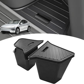 Abvesi front view of trunk bins showing custom fit and neat storage