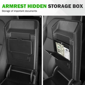 Abystar console with everyday items displayed showing organized storage and no rattles