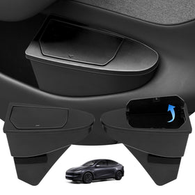 Abystar installed in Tesla Model Y Juniper front door showing sleek fit and organized cabin