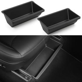Abystar front passenger under-seat overview showing neat hidden storage and easy access