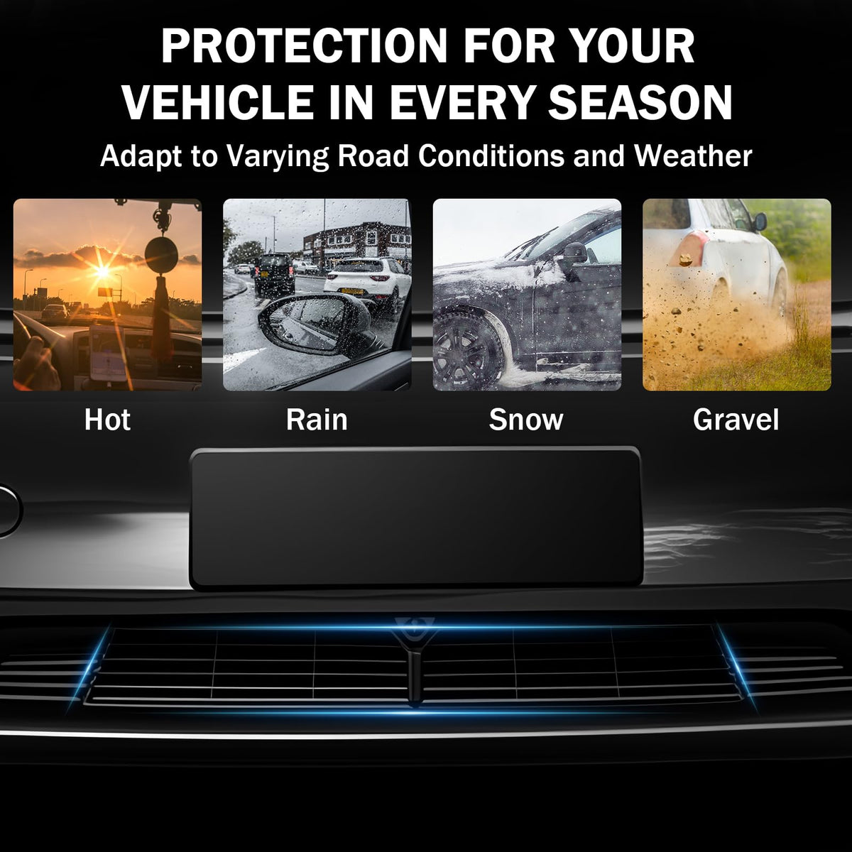 Abystar lifestyle shot on highway showing debris protection in real driving conditions