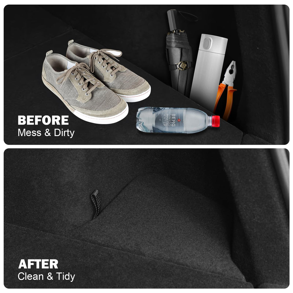 Abystar suede lid detail highlighting OEM look and concealed cargo benefit