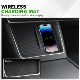 Abystar close-up of wireless charging pad showing secure phone grip and stable charging