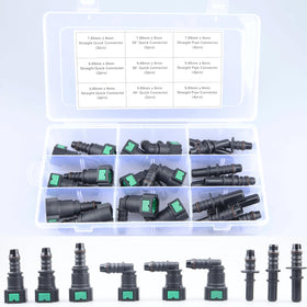 AC PERFORMANCE front packaging showing 24-piece fuel connector kit and contents benefit quick selection