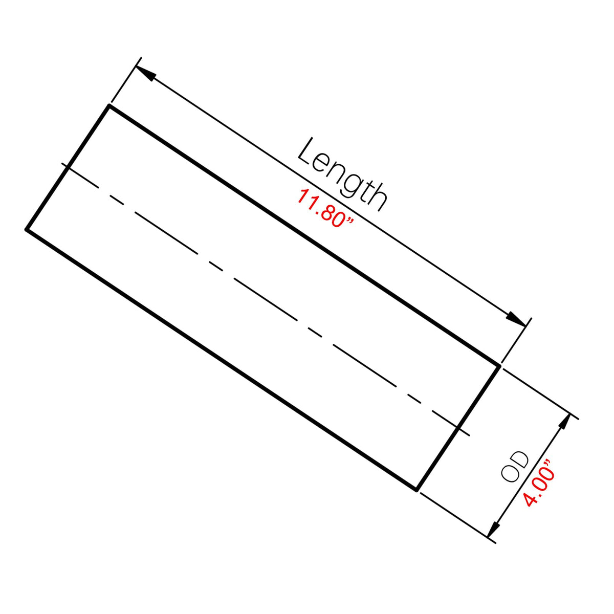 AC PERFORMANCE length shown with ruler illustrating accurate 11.8 inch sizing