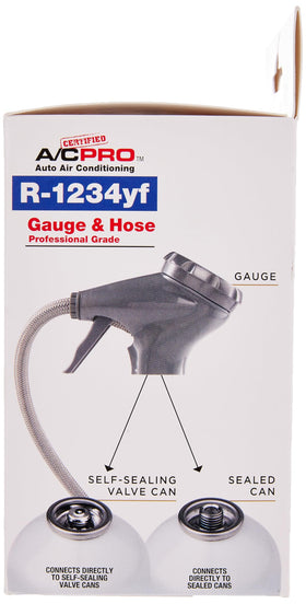 A/C Pro connected to car low-side port for controlled R-1234yf recharge