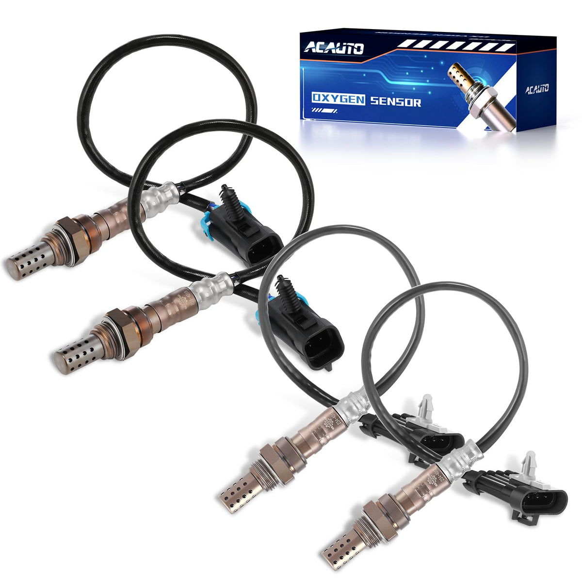 ACAUTO front view of 4-pack sensors showing fitment and benefit of complete coverage