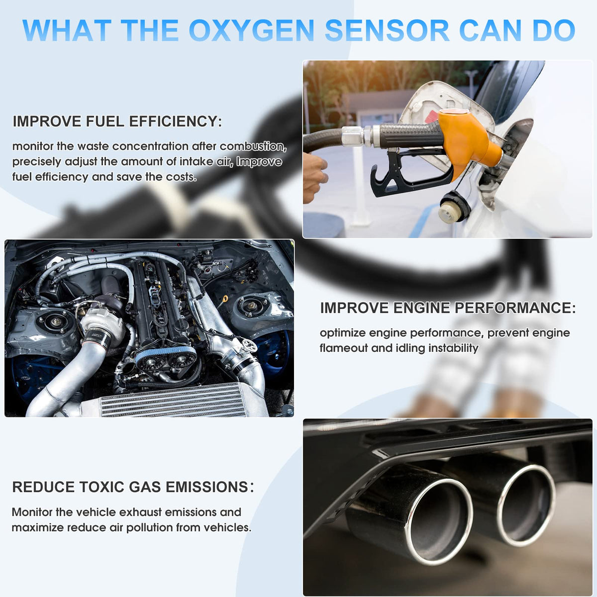 ACAUTO sensor tip close-up revealing ceramic element for accurate oxygen detection