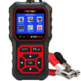Acclope BT60 PRO front panel showing display and buttons for quick diagnostics