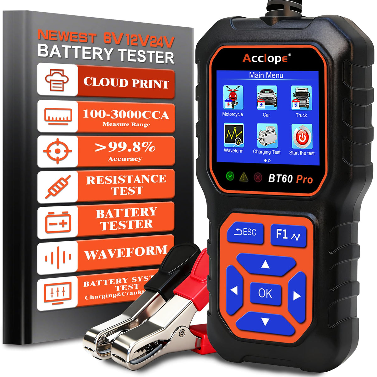 Acclope BT60 PRO front display showing test results and clear readout for quick decisions