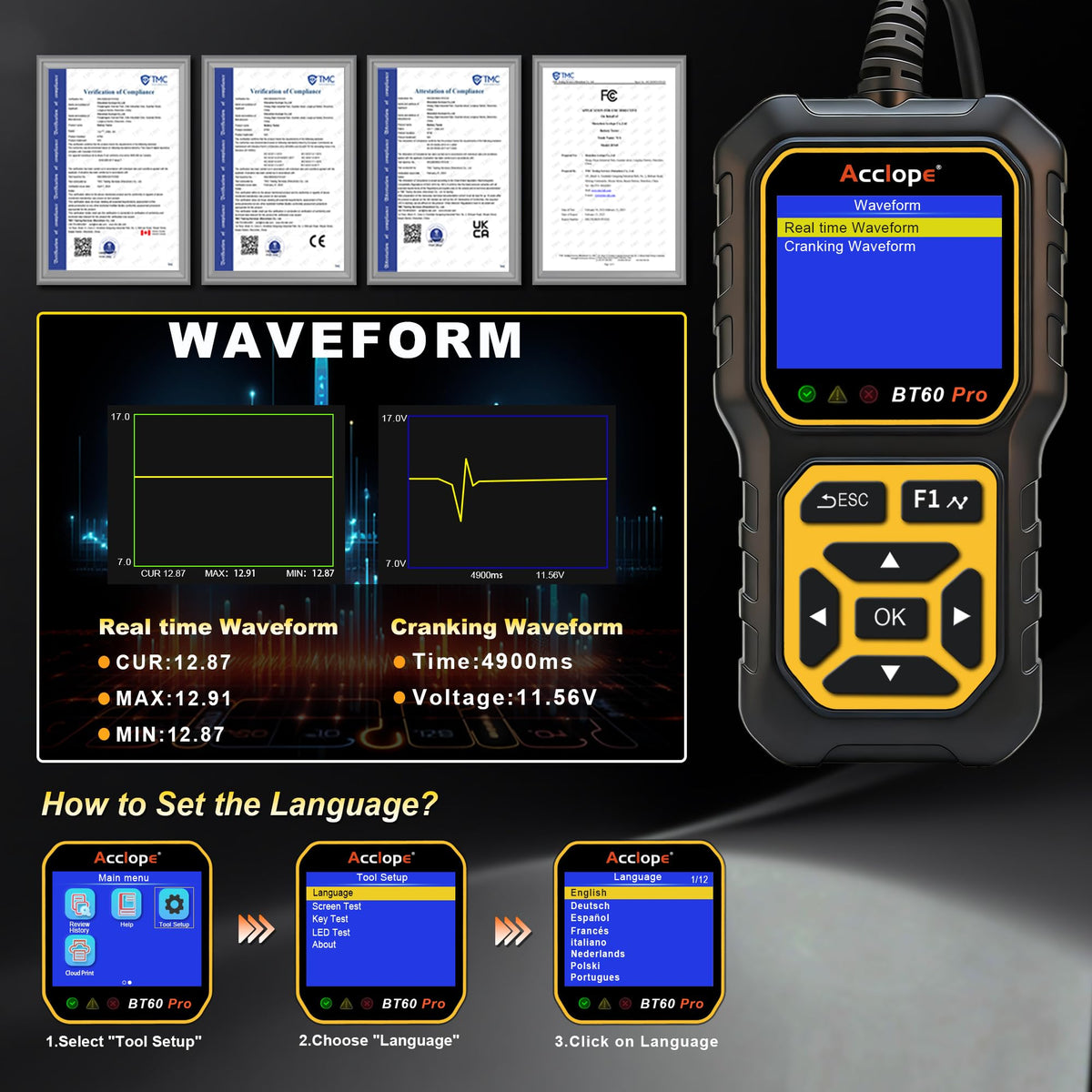 Acclope BT60 PRO on a workbench with tools showing professional workflow fit