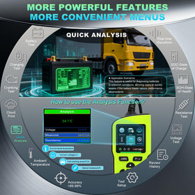 Acclope BT90 PRO connected to a 24V truck battery standardizing fleet diagnostics