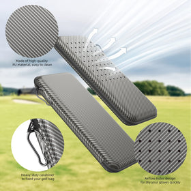ACCTOLF side profile beside gloves to show slim scale and low bulk