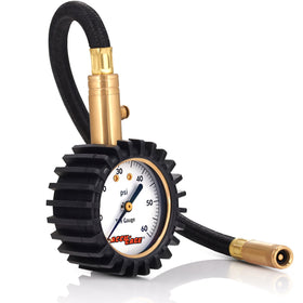 Accu-Gage RH60X in use on a truck tire demonstrating easy access and reliable readings benefit