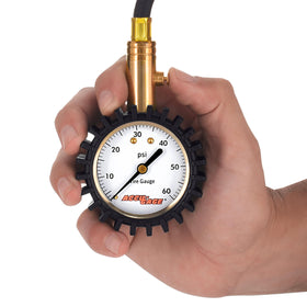 Accu-Gage flexible 11-inch hose and chuck reaching recessed valve stems