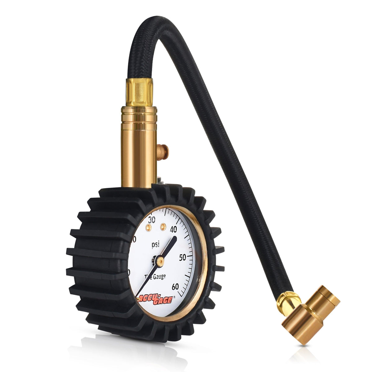 Accu-Gage RRA60X used on a car tire for accurate pressure checks