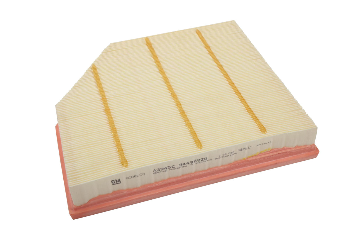 ACDelco pleated media close-up installed highlighting contaminant capture