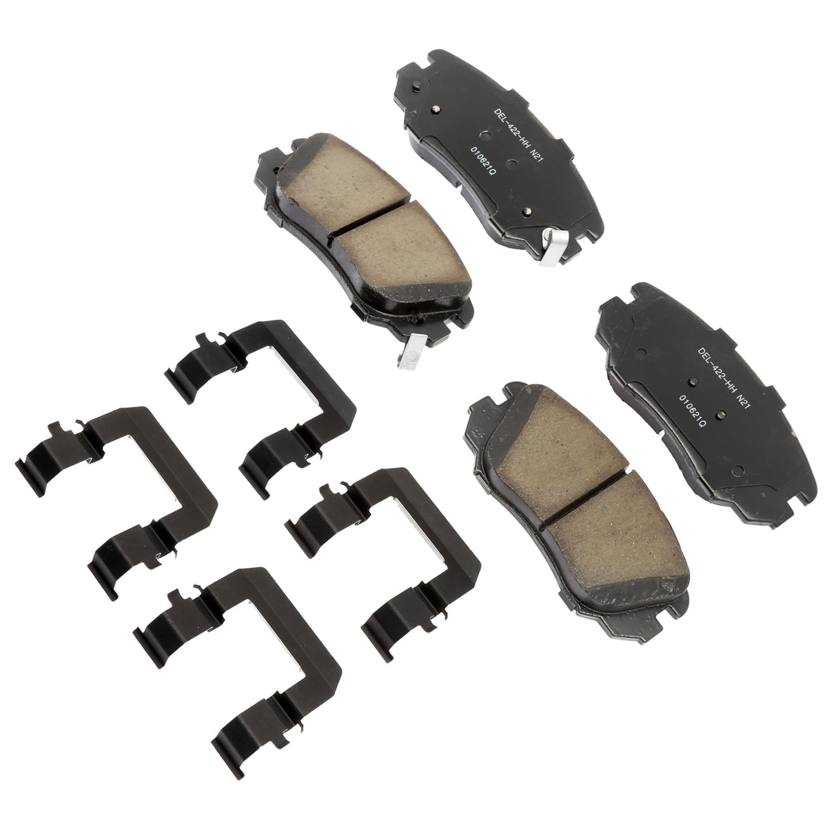 ACDelco ceramic front brake pad kit front view shows ready-to-install quiet braking