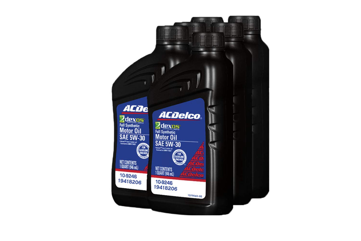 ACDelco bottle front view showing label and dexos1 Gen 2 license benefit