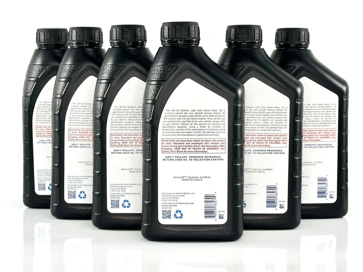 ACDelco dexosD close-up label displaying GM validation and specification details for assurance