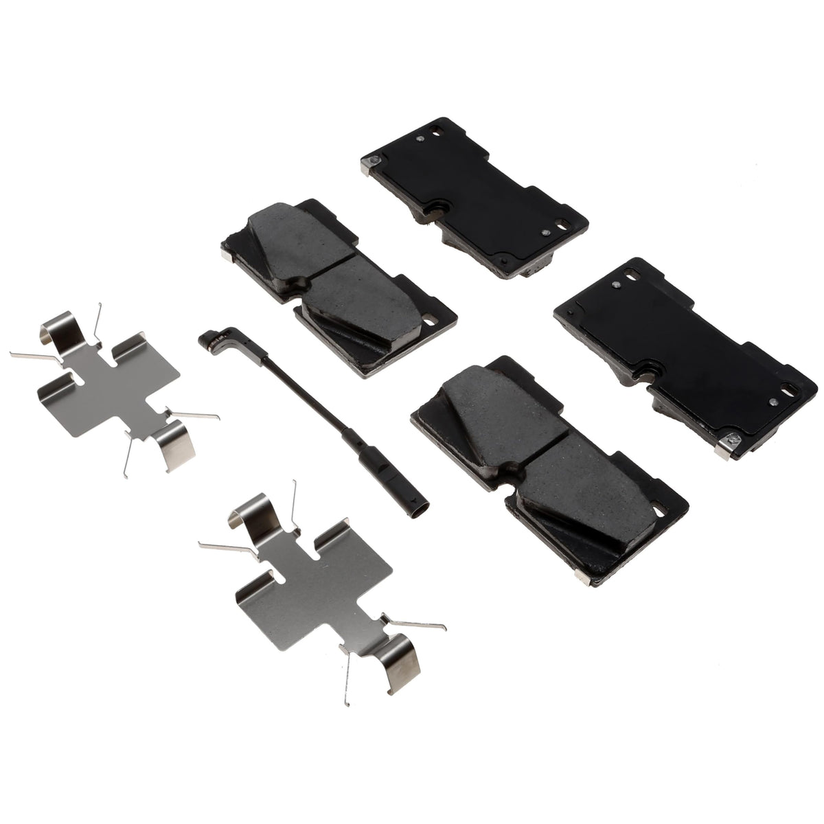ACDelco front brake pad kit close-up showing ceramic surface and quiet performance