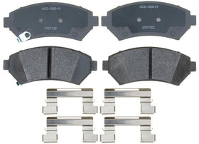 ACDelco front brake pad set packaging showing parts and hardware benefit quick install