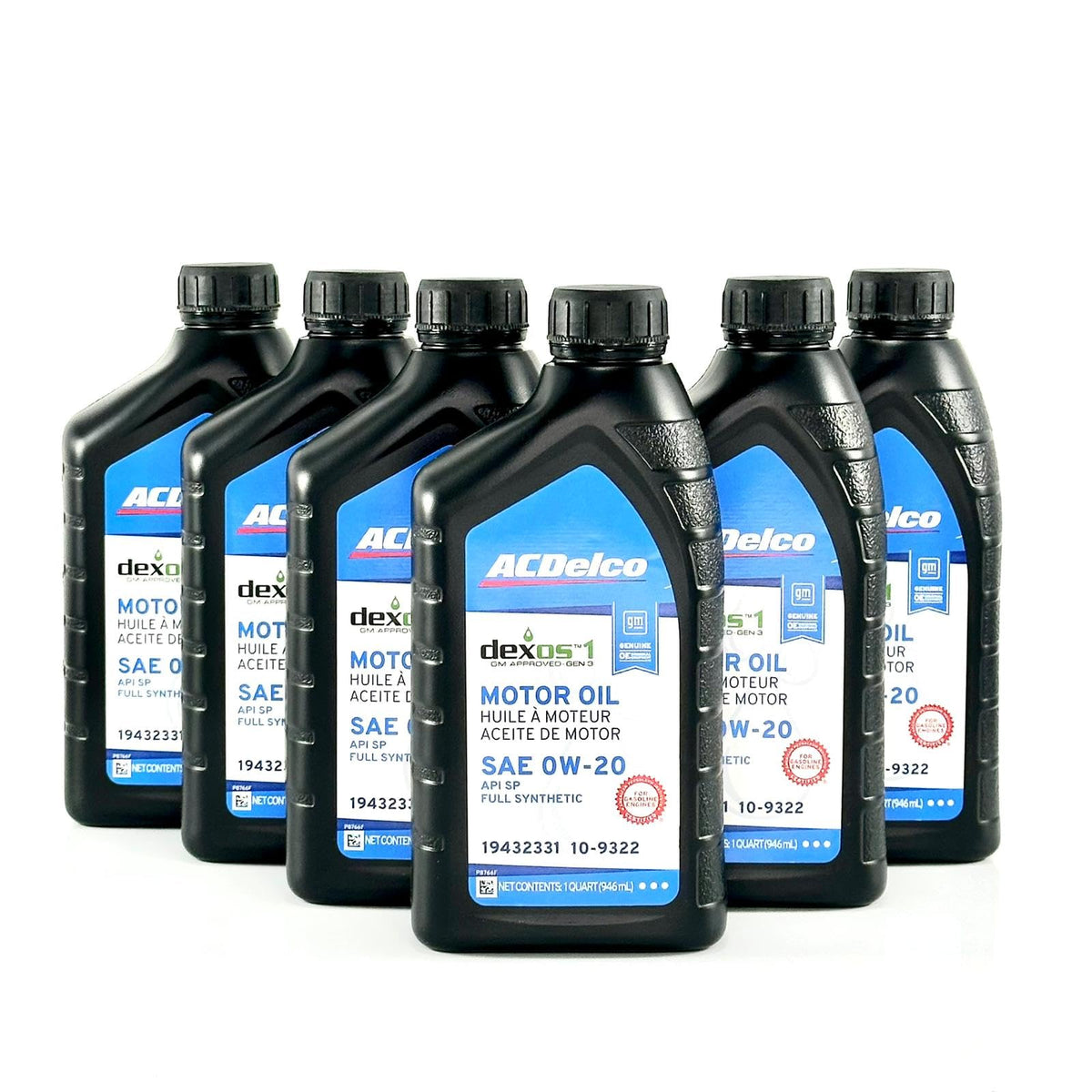 ACDelco front label showing 0W-20 and dexos1 benefits for correct selection
